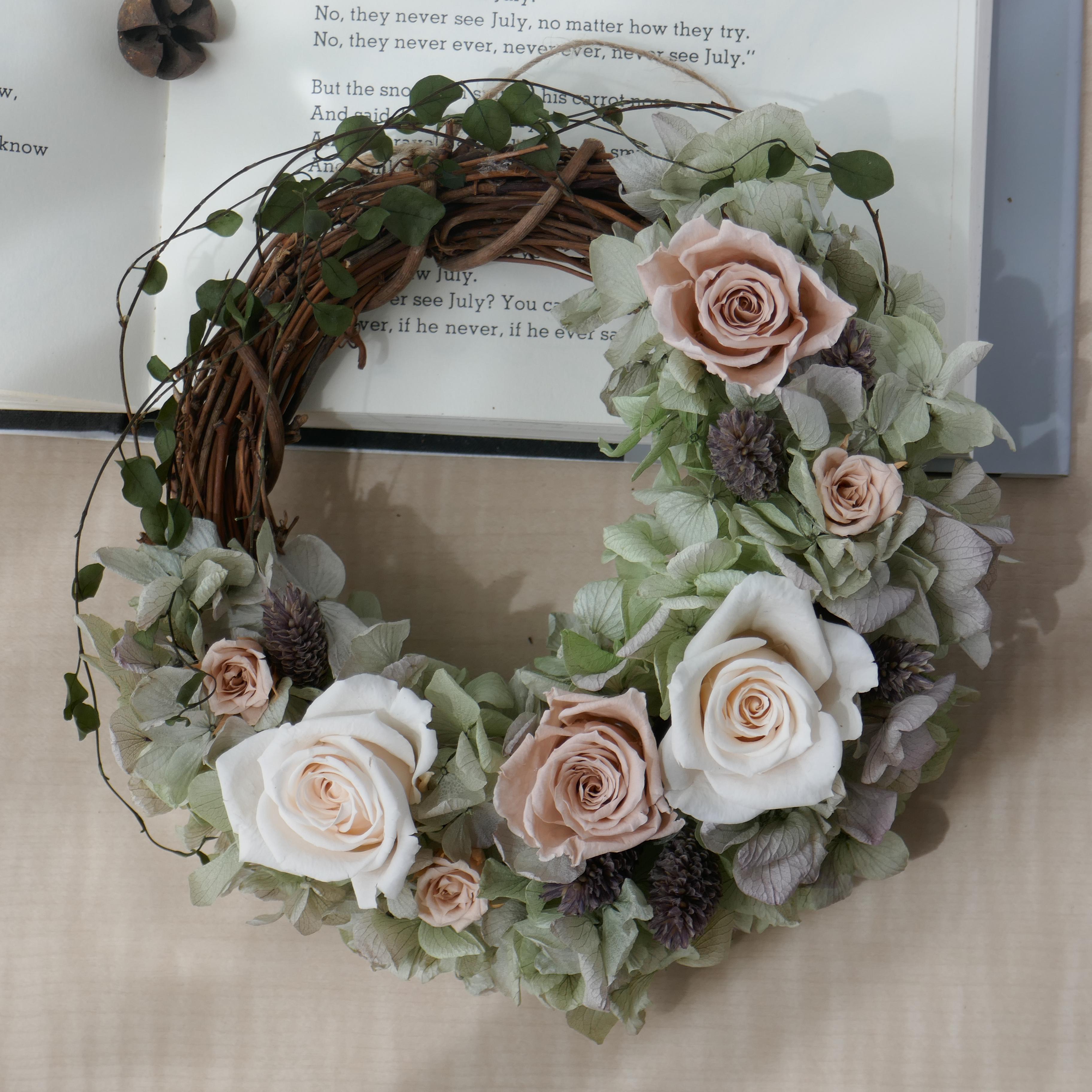 【ハンドメイド】バラのリース ハートが可愛いミニバラリースの作り方 【ペーパーフラワー