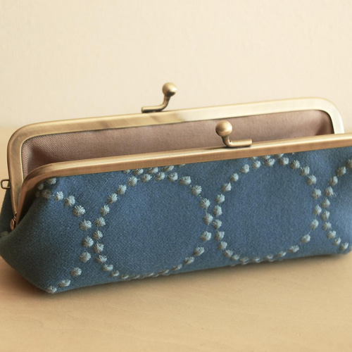 【専用】ミナペルホネン　ハンドメイド　がま口マルチケース　light blue 専用】ミナペルホネン ハンドメイド がま口マルチケース light blue
