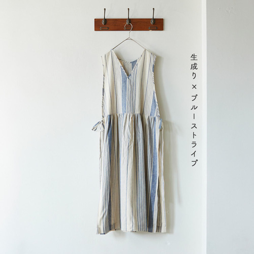 人気リネン作家　_cococi_さん　リネンエプロンワンピース　未使用品 予約販売] ヨーロッパナチュラルリネンcocoのフラワーエプロン