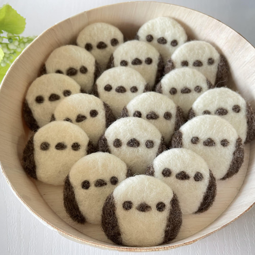 シマエナガちゃんのクッキーホルダー・【羊毛フェルト】 キーケース 