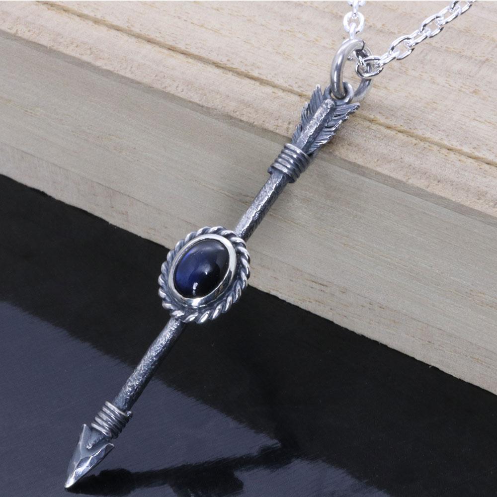 ネックレス メンズ : 生 弓矢 ペンダント SIZE:L 矢 矢尻 ブランド ガーネット ペリドット アメジスト