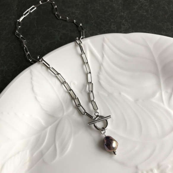 バロックパール　黒蝶　ネックレス　大粒 黒蝶真珠 バロックパール マンテルチョーカー ブラック