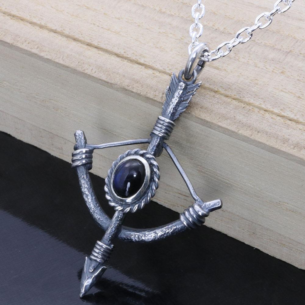 ネックレス メンズ : 生 弓矢 ペンダント 矢尻 ブランド ガーネット ペリドット アメジスト