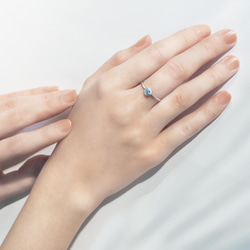 冰煦 | 瑞士藍拓帕石 純銀戒指 線戒 細戒指 第1張的照片