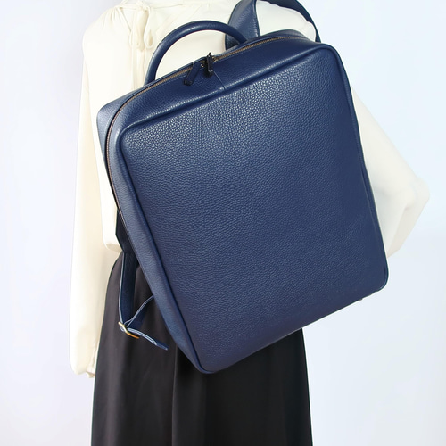 スクエア・リュック☆彡ネイビー・オーダーメイド リュック