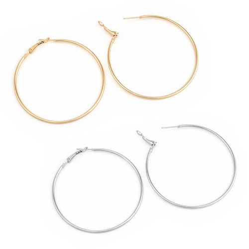 ハンドメイド♡フープピアス S size追加！] Ovalピアス（ホワイト）S / M / L フープピアス