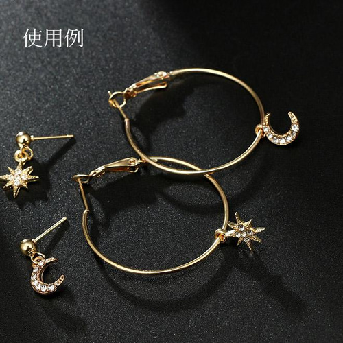 フープピアス ピアスパーツ バネ式 ハンドメイド アクセサリー