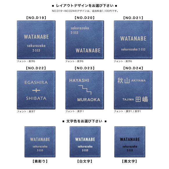タイル表札＊杢MOKU＊杢ブルー 8枚目の画像