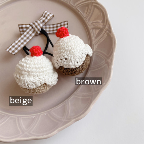 【カップケーキ】ベビーヘアクリップ ヘアゴム カップケーキ】ベビーヘアクリップ ヘアゴム