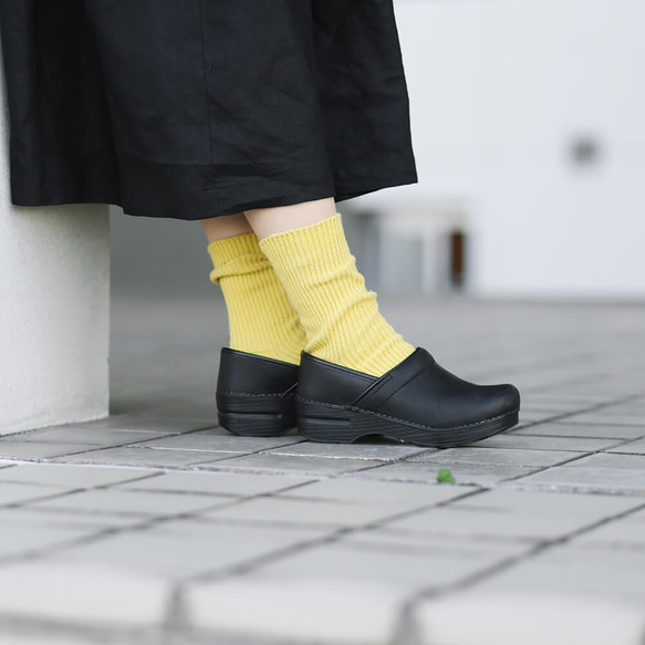 再生棉薄羅紋襪23-25cm（青檸黃）。 第1張的照片