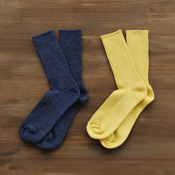 再生棉薄羅紋襪23-25cm（青檸黃）。 第7張的照片