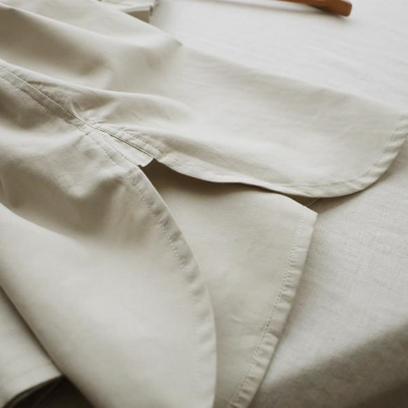 ラスト２●ＳＡＬＥ『小ぶり丸襟 変形ヘムラインゆったりロング』オックスフォードOxfordコットン１００％羽織R09A 9枚目の画像