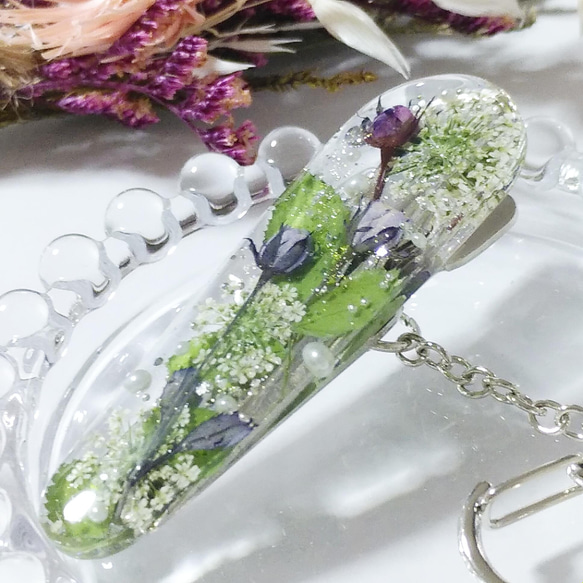 フラワーキークリップミニサイズ♡レジンアクセサリー♡ドライフラワー