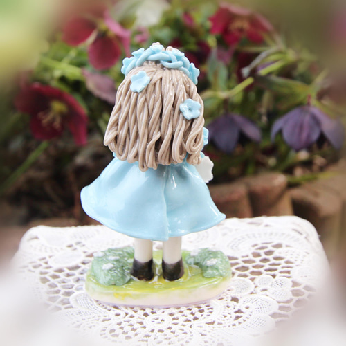 陶器作品】✨teteシリーズ✨エプロンちゃん(水色) その他置物 Atelier