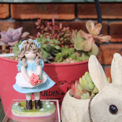 陶器作品】✨teteシリーズ✨エプロンちゃん(水色) その他置物 Atelier