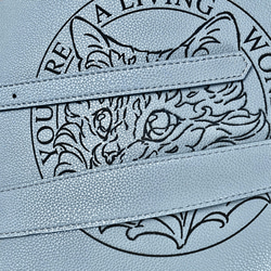 【完売・廃盤】あなたは人生の奇跡 | キャットアート 本革バッグ バケットバッグ サイドバックパック トートバッグ クロスボディ 16枚目の画像