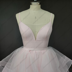 カラードレス 背中V型 ウェディングドレス ロングトレーンドレス 390 5枚目の画像