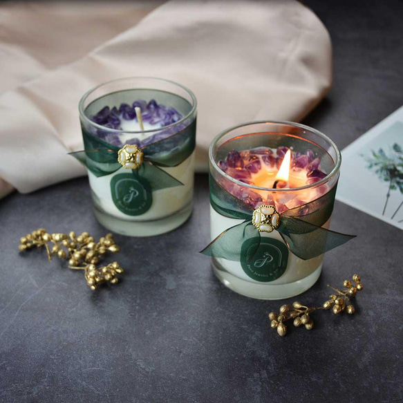 Pavo 專屬香氛水晶大豆蠟燭-紫水晶 第1張的照片