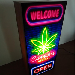 大麻 CANNABIS たばこ 煙草 タバコ ベイプ レゲエ サイン 看板 置物 雑貨 LED2wayライトBOX 3枚目の画像