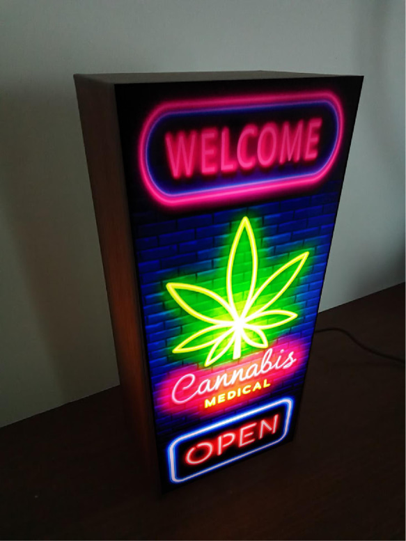 大麻 CANNABIS たばこ 煙草 タバコ ベイプ レゲエ サイン 看板 置物 雑貨 LED2wayライトBOX 3枚目の画像