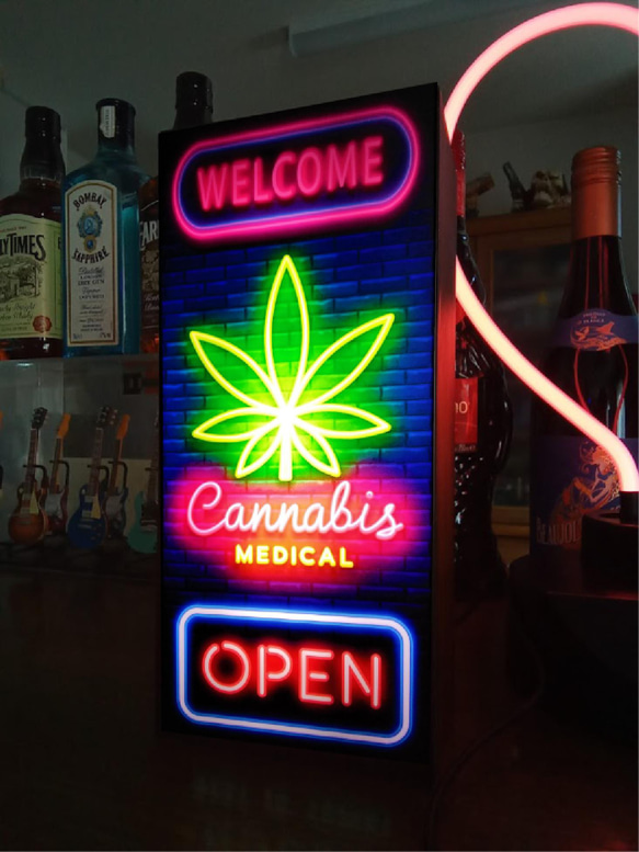 大麻 CANNABIS たばこ 煙草 タバコ ベイプ レゲエ サイン 看板 置物 雑貨 LED2wayライトBOX 6枚目の画像