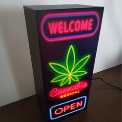 大麻 CANNABIS たばこ 煙草 タバコ ベイプ レゲエ サイン 看板 置物 雑貨 LED2wayライトBOX 4枚目の画像