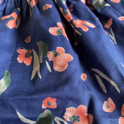 ショーツ　ふんどしパンツ　サイズオーダーメイド　綿ショーツ　コットンのインナー　紺色コーラルピンク花柄 2枚目の画像
