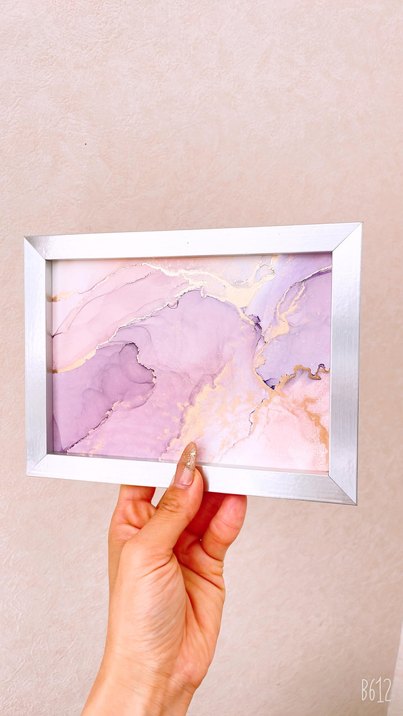 春のピンクアート、アルコールインクアートです♡ プレゼントにも