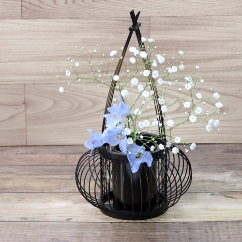 駿河竹千筋細工 花器 千姫 塗り 伝統工芸の竹細工 一輪挿し