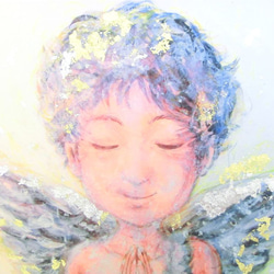 「天使の祈り」 純金箔付 サイン入りプリント Ａ4額 パワーアート 6枚目の画像