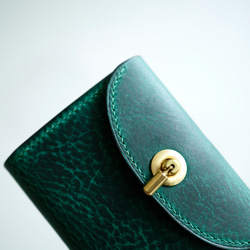 flap mini wallet [ green ] オコシ金具 ver. 4枚目の画像