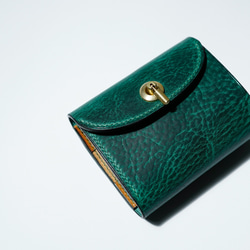 flap mini wallet [ green ] オコシ金具 ver. 5枚目の画像