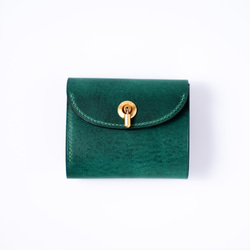 flap mini wallet [ green ] オコシ金具 ver. 1枚目の画像