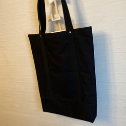縦型  撥水帆布.*･ﾟA3☆図面バッグ☆  トートバッグ  ビジネスバッグ  黒 2枚目の画像