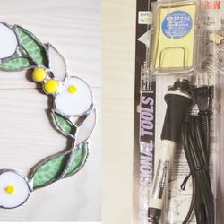 ＜galasha>ーステンドグラスのリース作りキット&お道具セット 1枚目の画像