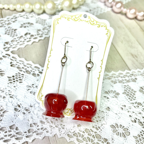 林檎飴ピアス ピアス（フック・チェーン） SugarHolic/香工房