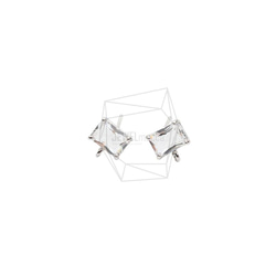 ERG-2019-R [2 件] 方形玻璃耳環，方形玻璃耳釘 第1張的照片