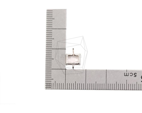 ERG-2021-R [2 件] 方形玻璃耳環，方形玻璃耳釘 第5張的照片
