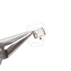 ERG-2021-R [2 件] 方形玻璃耳環，方形玻璃耳釘 第4張的照片