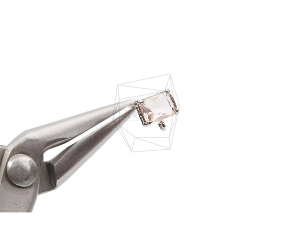 ERG-2021-R [2 件] 方形玻璃耳環，方形玻璃耳釘 第4張的照片