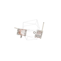 ERG-2021-R [2 件] 方形玻璃耳環，方形玻璃耳釘 第2張的照片