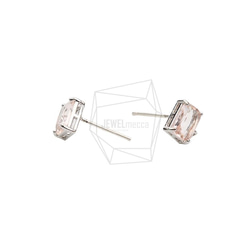 ERG-2021-R [2 件] 方形玻璃耳環，方形玻璃耳釘 第3張的照片