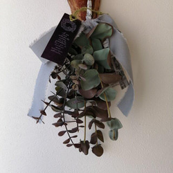 アンティークユーカリのアーティフィシャルフラワー（造花）スワッグ男前インテリア 3枚目の画像
