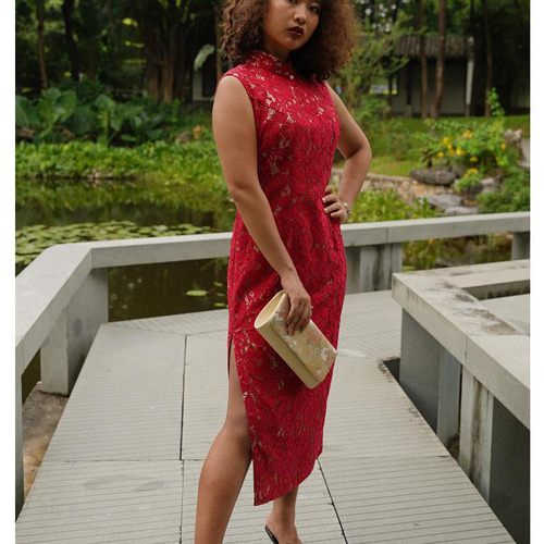 インタラクトチャイナ レース チーパオ旗袍チョンサン チャイナドレス  