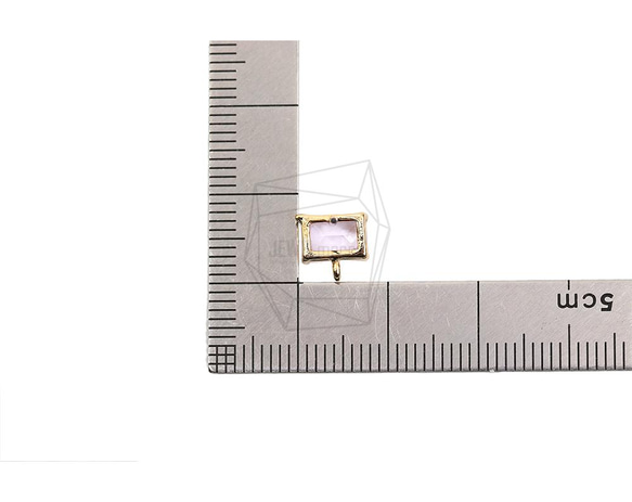 ERG-2023-G【2個入り】スクエアガラスピアス,Square Glass Post Earring 5枚目の画像