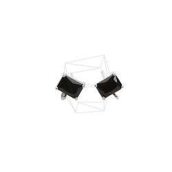 ERG-2024-R【2個入り】スクエアガラスピアス,Square Glass Post Earring 1枚目の画像