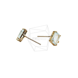 ERG-2025-G【2個入り】スクエアガラスピアス,Square Glass Post Earring 3枚目の画像