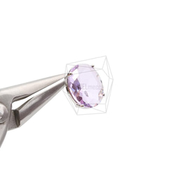 ERG-2029-R [2 件] 圓形玻璃耳環，圓形玻璃耳釘 第4張的照片