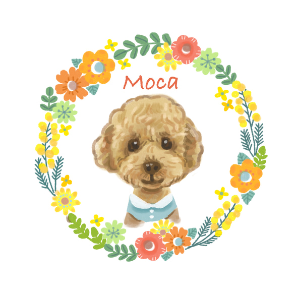 似顔絵SNSアイコン【セミオーダーメイドイラスト】お花いっぱいで