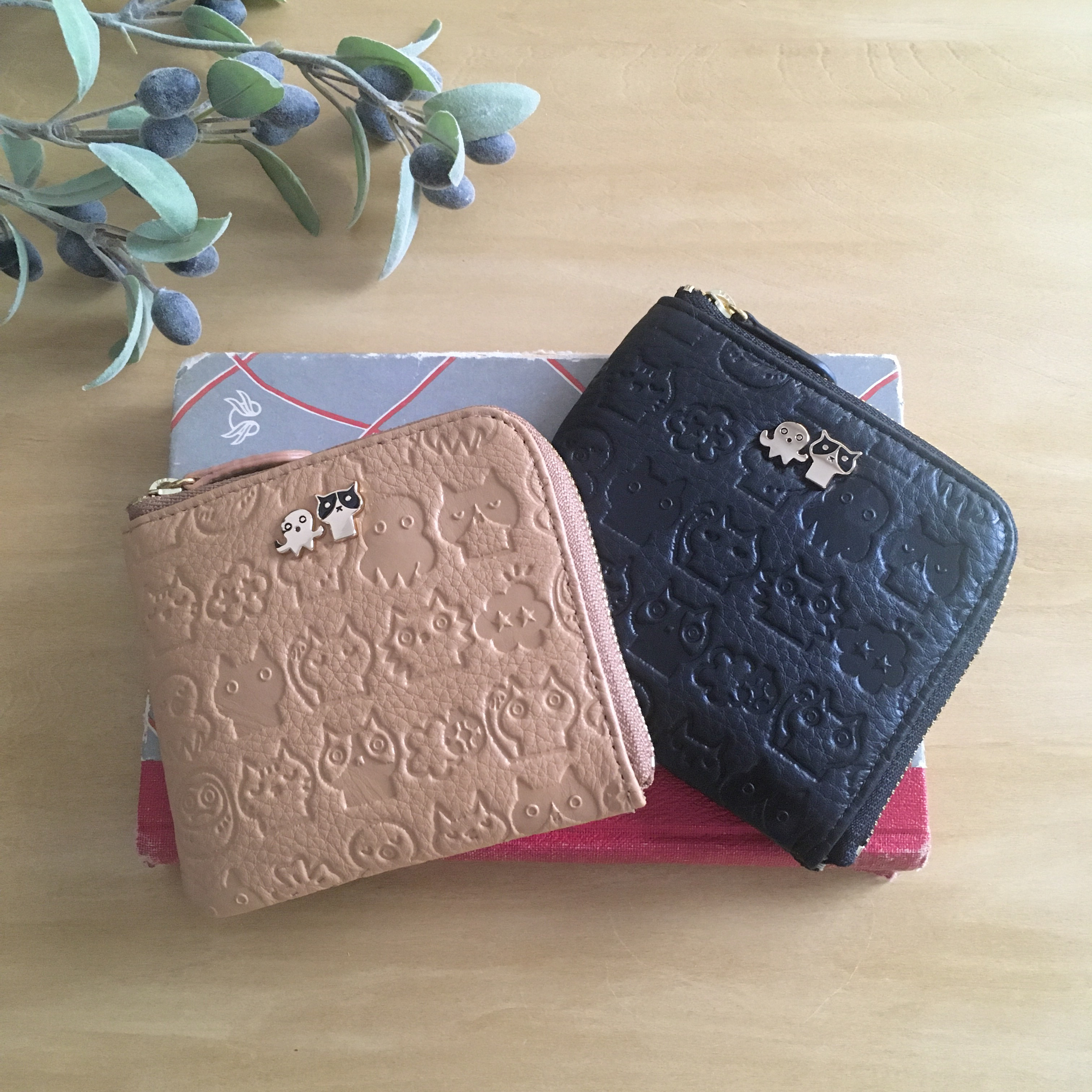 楽しく使える本革コンパクト財布★えんぎモノグラムシリーズ★送料無料